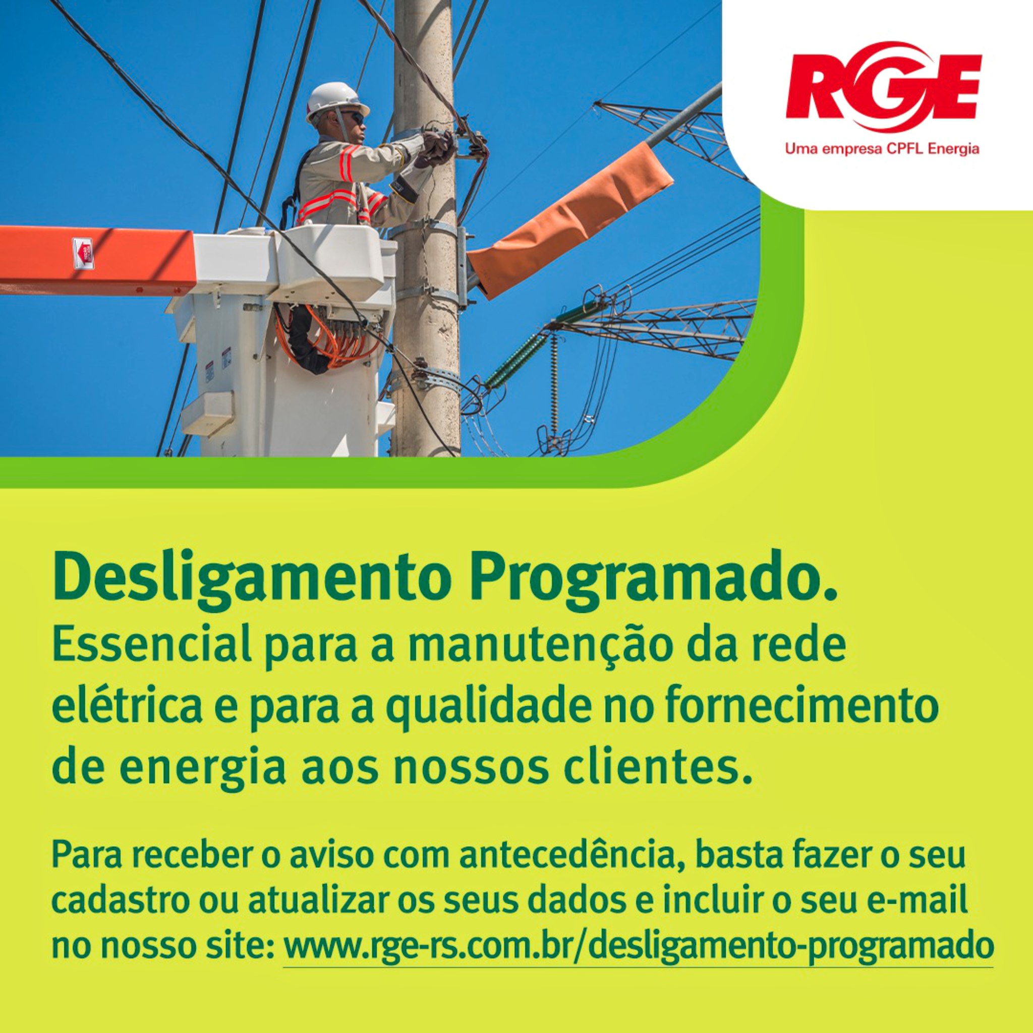 RECEBA OS AVISOS DE DESLIGAMENTOS PROGRAMADOS DA RGE